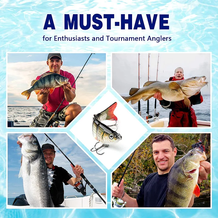 Topwater Bass Lures Multi-Joint Swimbait Lifelike Hard Bait Trout Bass