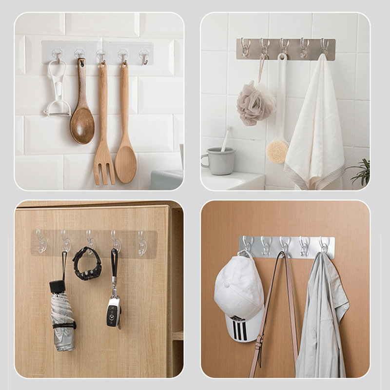 🔥LAST DAY 49% OFF🔥MULTIFUNCTIONAL TRANSPARENT 6 HOOKS