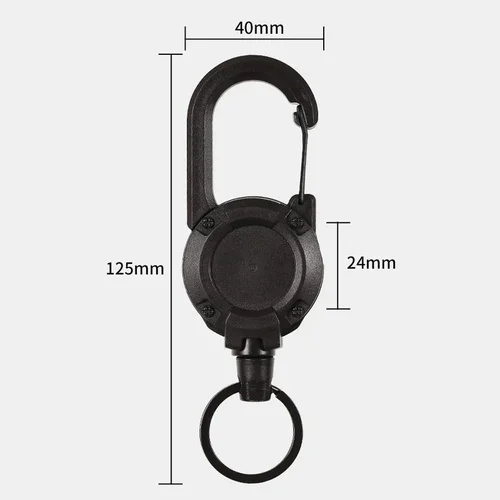 Automatic Retractable Outdoor Wire Rope Keychain-2PCS