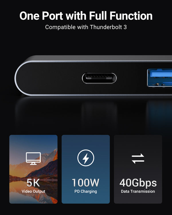 RayCue ExpandPro Duo Mini 3-in-2 USB-C Hub for MacBook Pro & Air