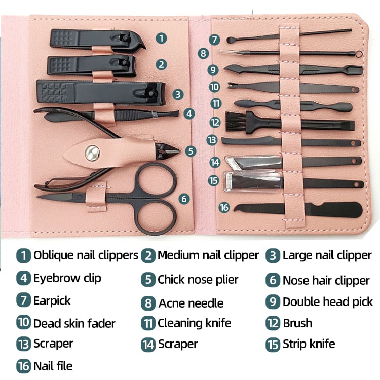 Stainless Steel Nail Clippers (16pcs/ set)