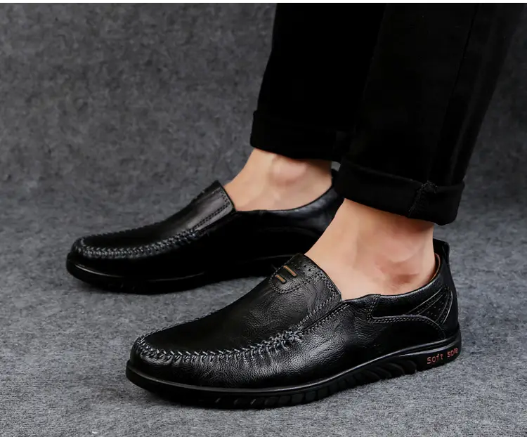 clohoo mens fashion handmade comfortable casual loafers with soft sole details 9
