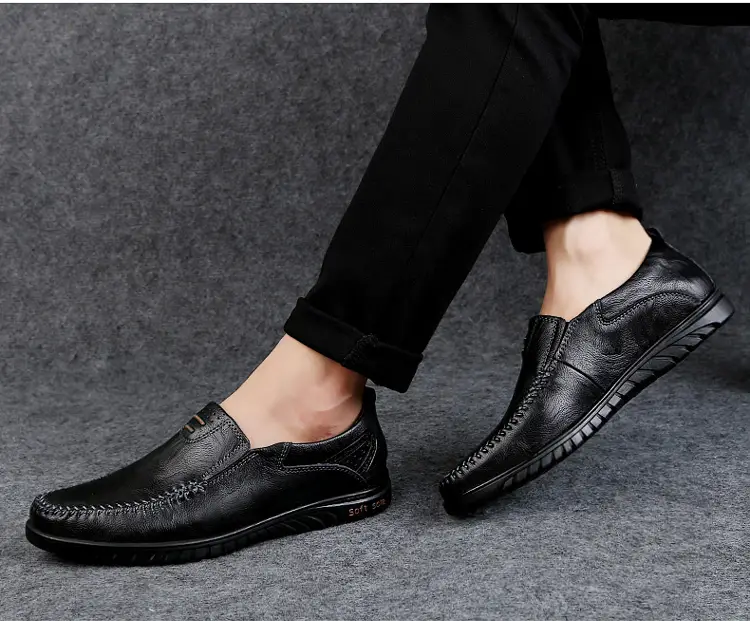 clohoo mens fashion handmade comfortable casual loafers with soft sole details 11