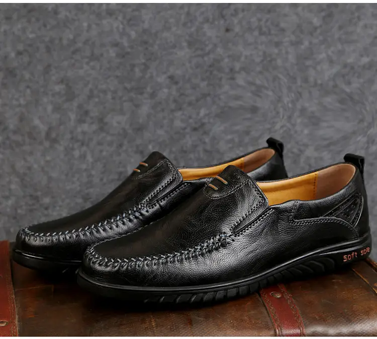 clohoo mens fashion handmade comfortable casual loafers with soft sole details 6