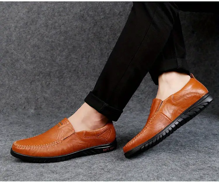 clohoo mens fashion handmade comfortable casual loafers with soft sole details 13