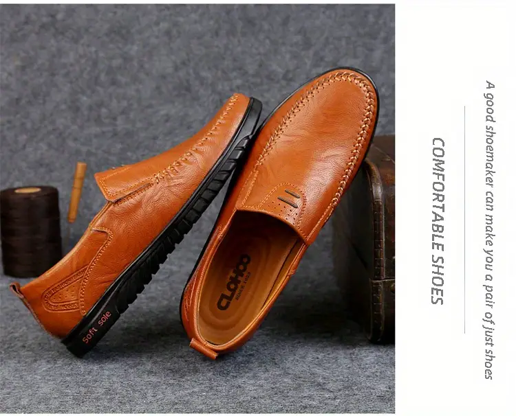 clohoo mens fashion handmade comfortable casual loafers with soft sole details 8