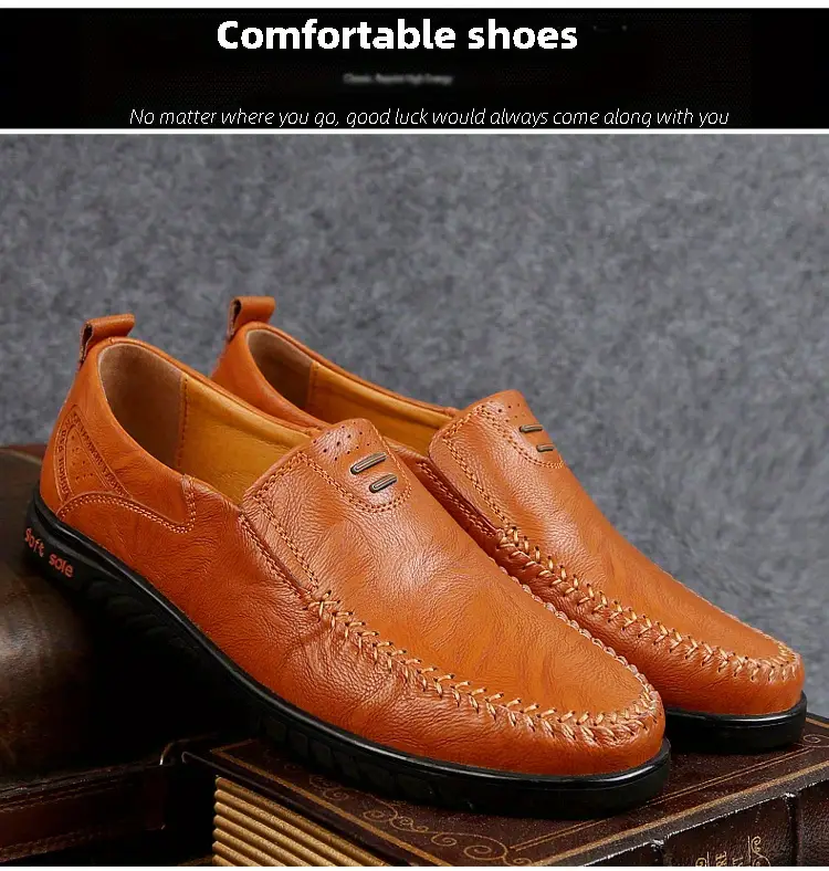 clohoo mens fashion handmade comfortable casual loafers with soft sole details 1