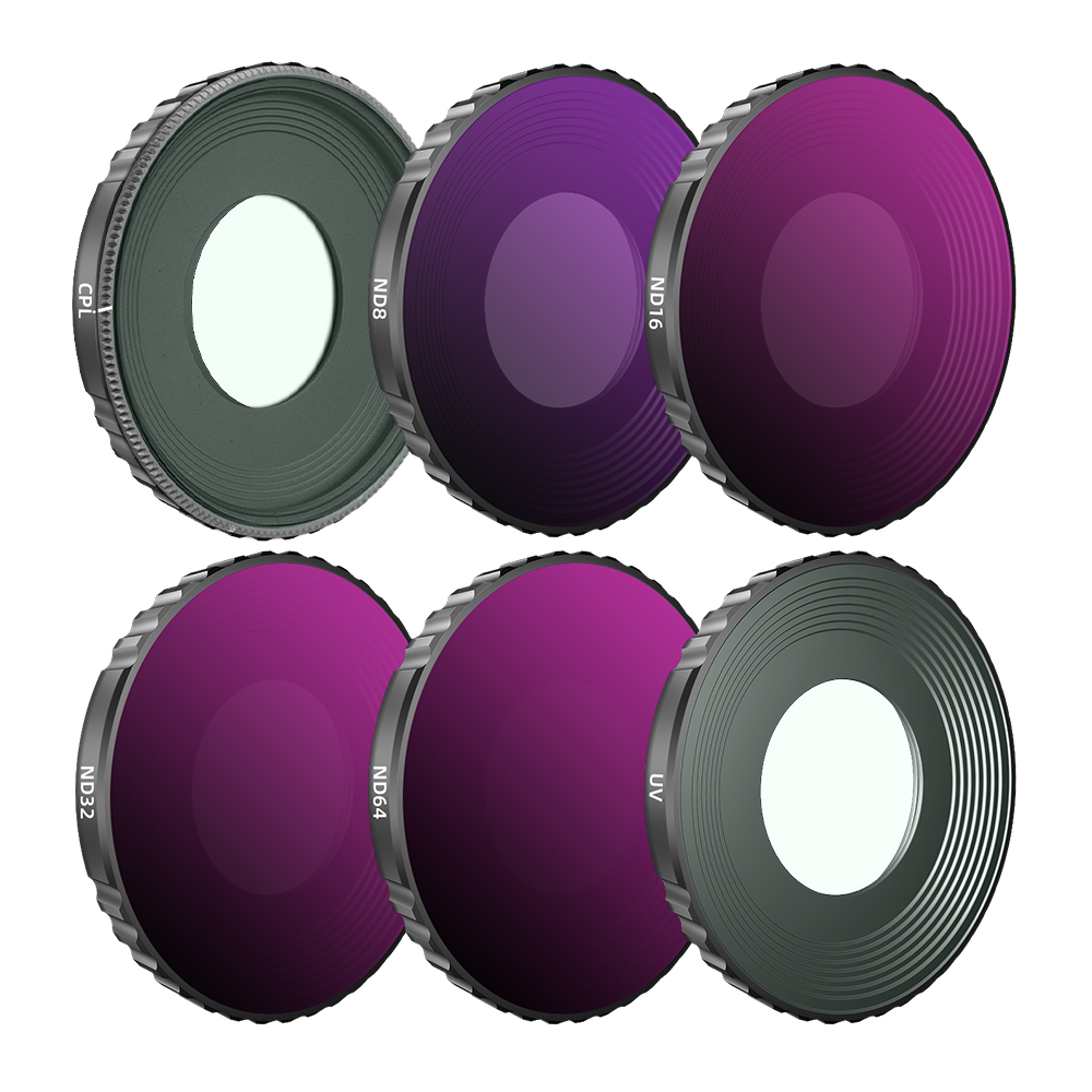 BRDRC 6PACK (ND8+ND16+ND32+ND64+UV+CPL) Lens Filter for DJI ACTION 3