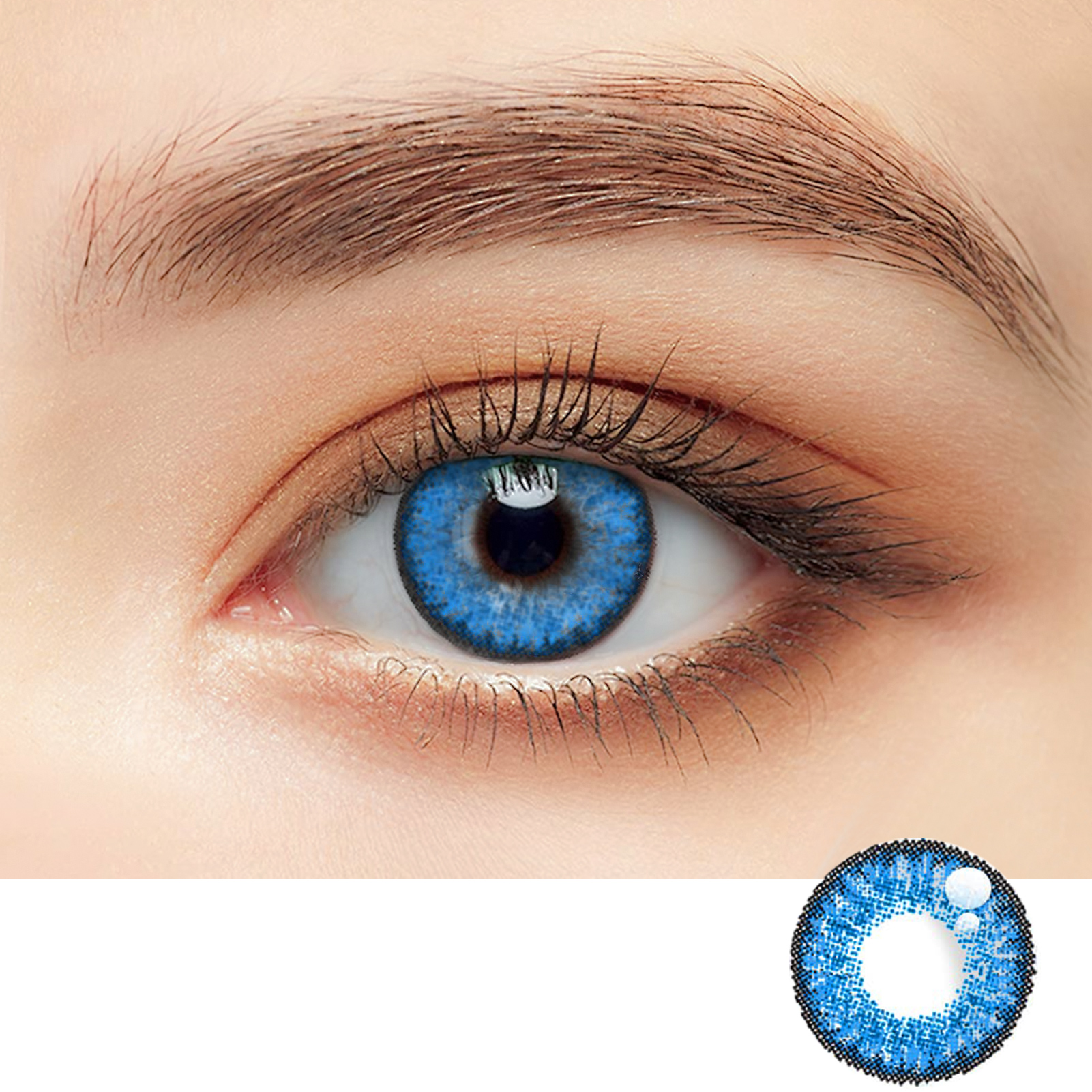 Fluorescent Deep Blue Coloured Contact Lens
