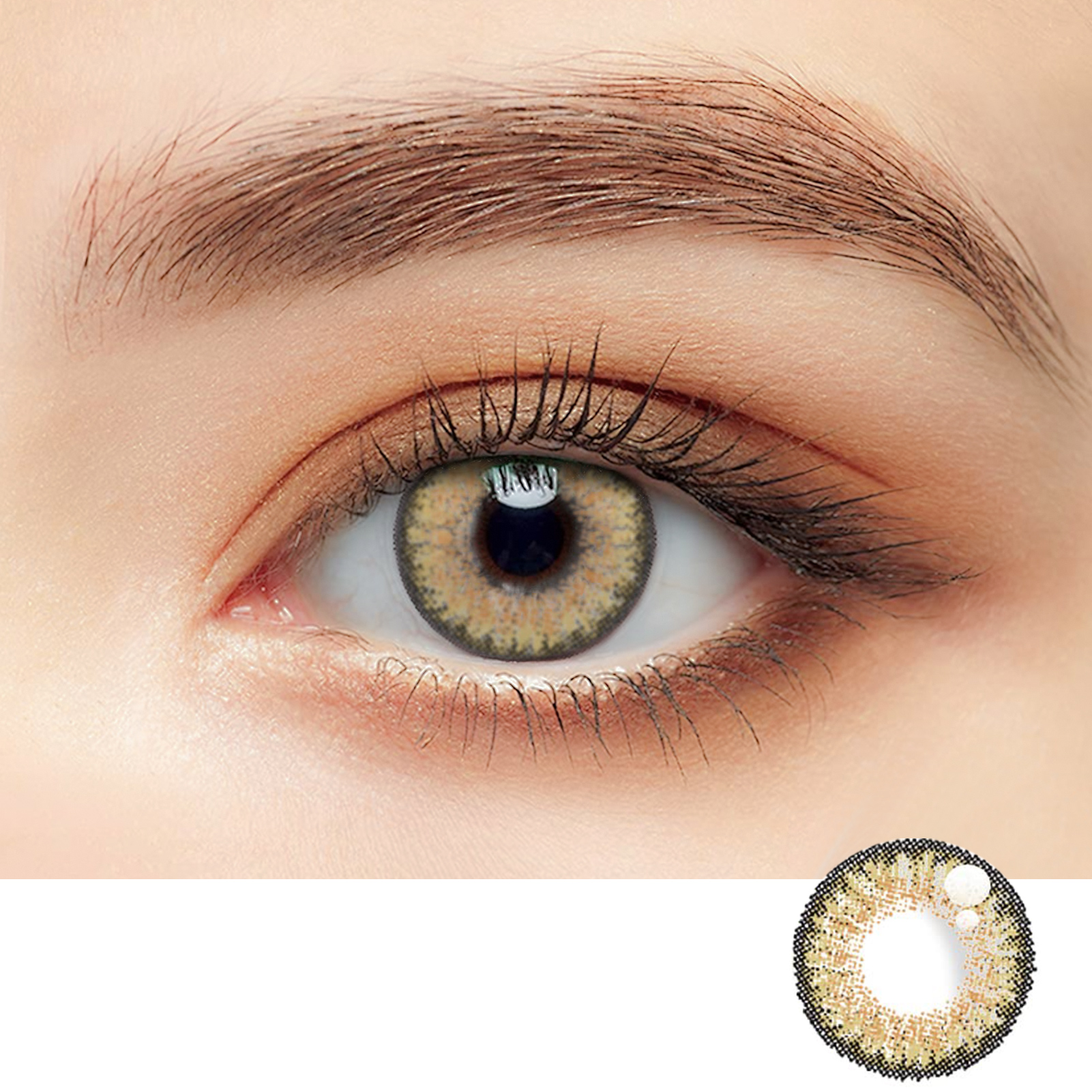 Fluorescent Amber Brown Coloured Contact Lens
