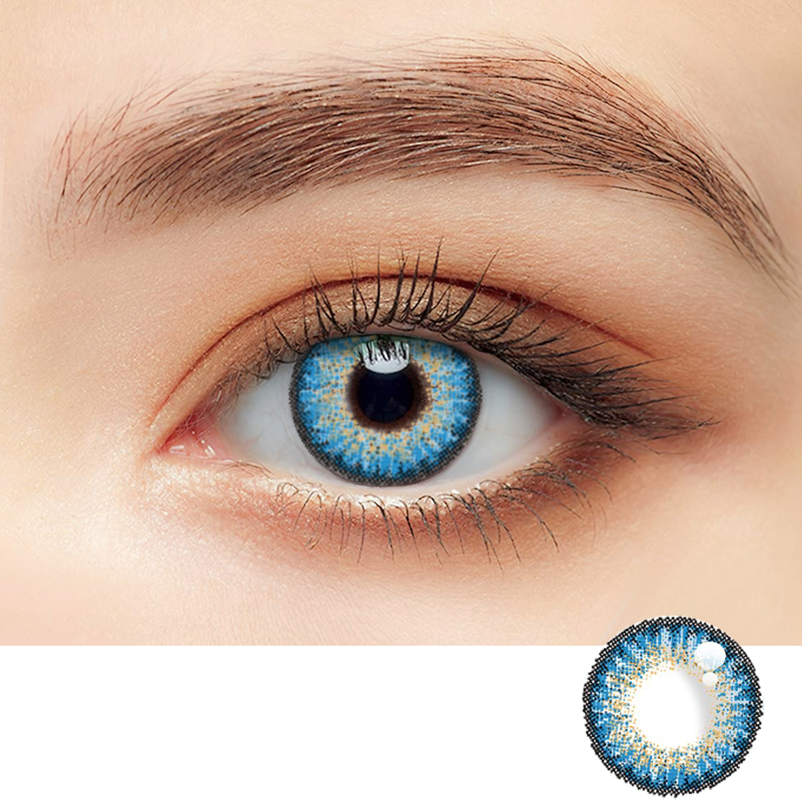 Fluorescent Blue Coloured Contact Lens