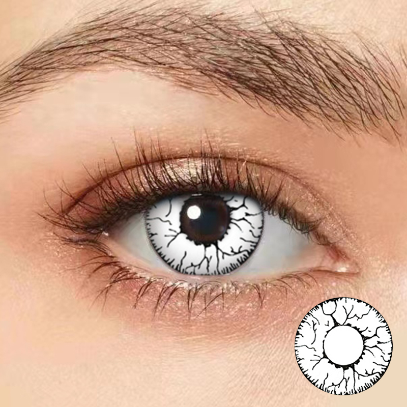White Crackle Coloured Contact Lens
