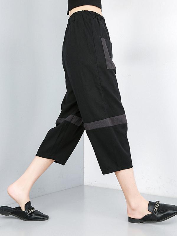 Loose Elastic Waist Design Wide Leg Pants