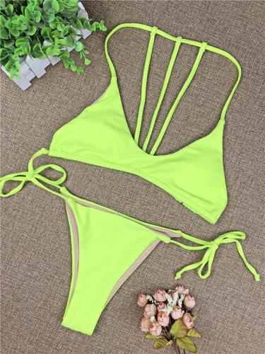 Sexy Halter-neck Solid Bikinis Swimwear