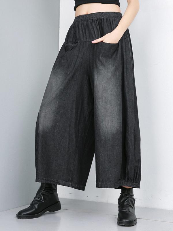 Light Jeans Wide-leg Pants