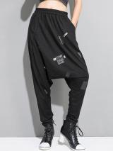 Loose Plaid Split-joint Harem Pants