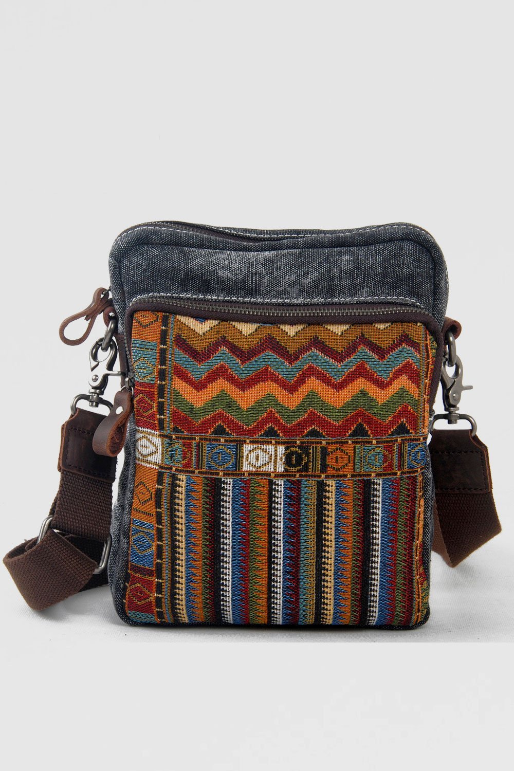 Ethnic embroidered Canvas Crossbody Bag