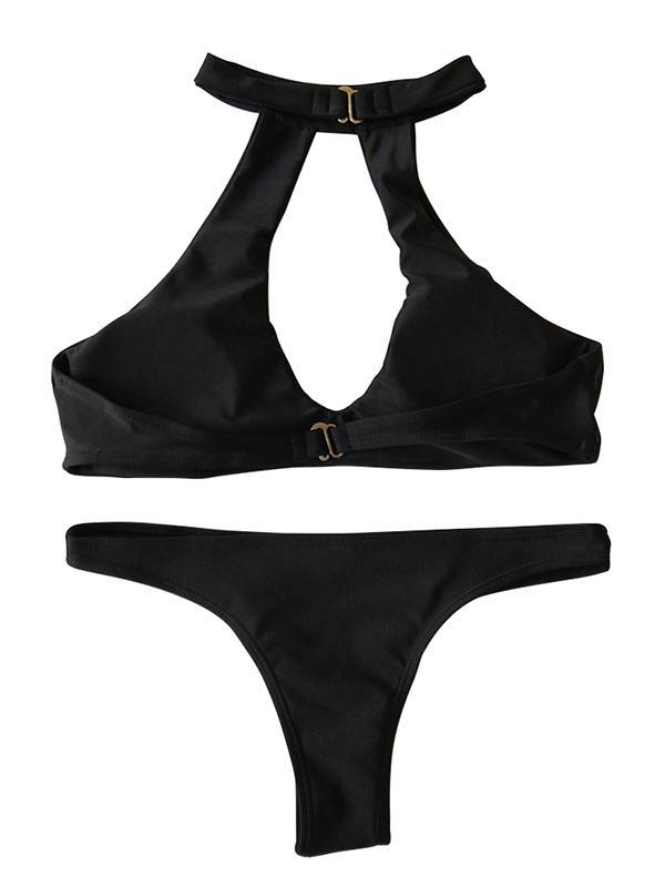 4 Colors Sexy Halterneck Bikinis Swimwear