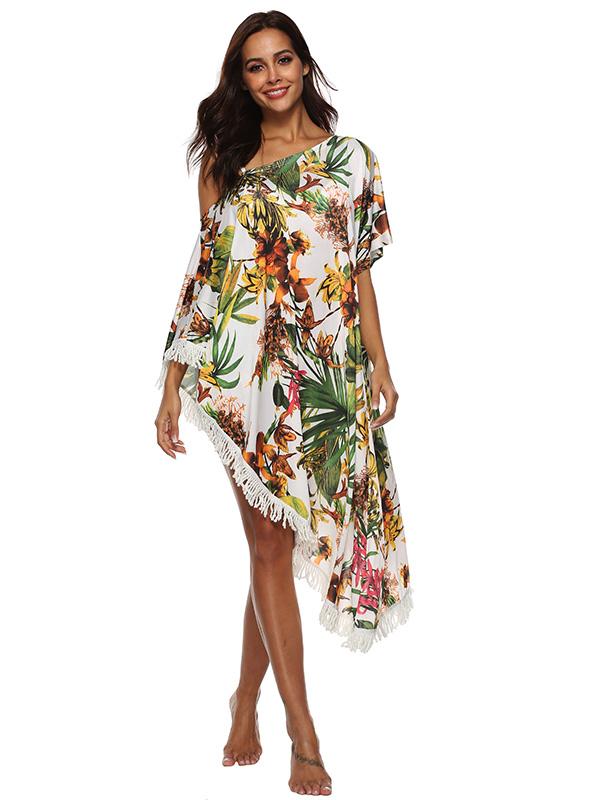 Fashion Tassels Offtheshoulder CoverUps Swimwear