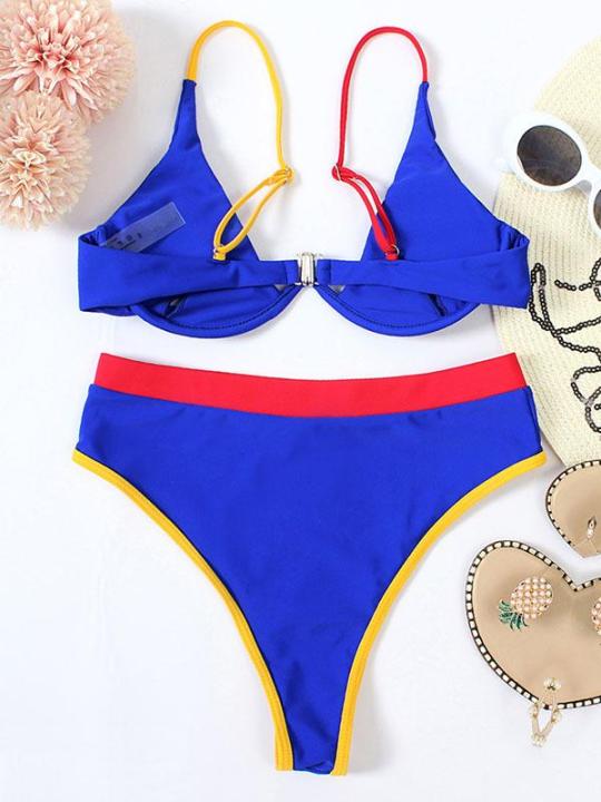 Tie-Dye Three-Piece Swimsuit Split Bikini Women