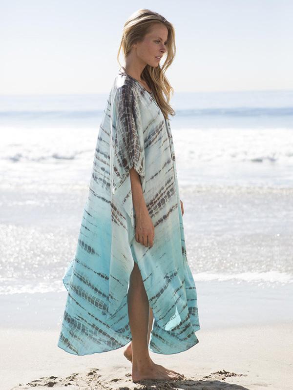 Plus Size Loose Printed Beach Coverups