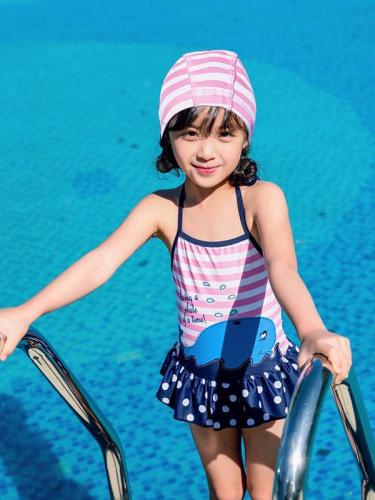 AONIHUA Stripes Dress One Piece Swimwear