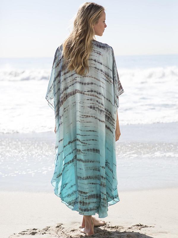 Plus Size Loose Printed Beach Coverups