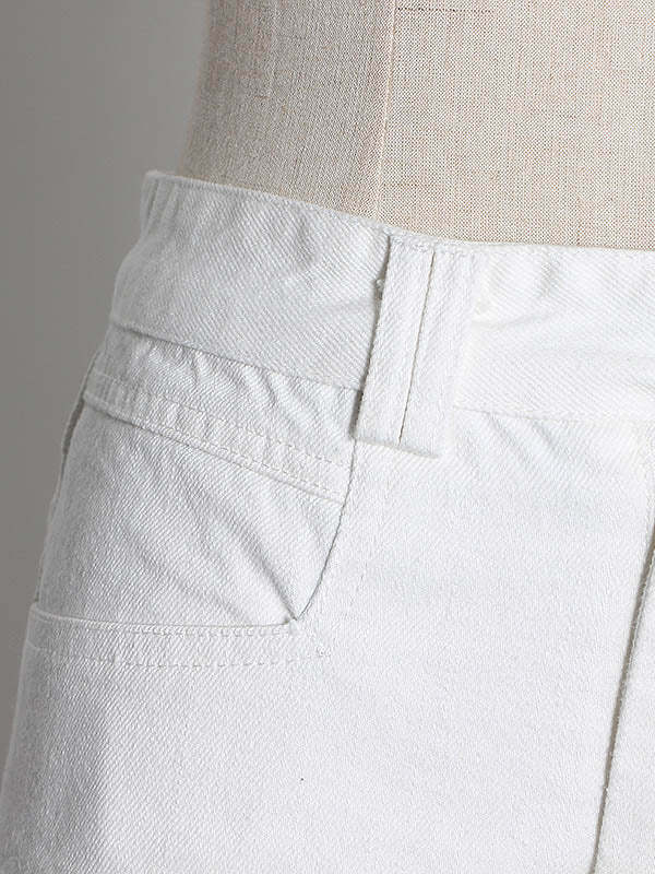 Fringed Solid Denim Shorts