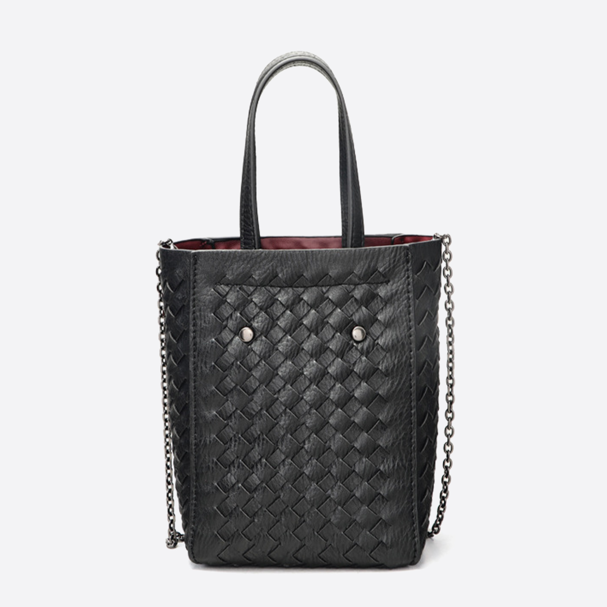 Easy Chic Top Handle Woven Pure Color Mini Tote Bags
