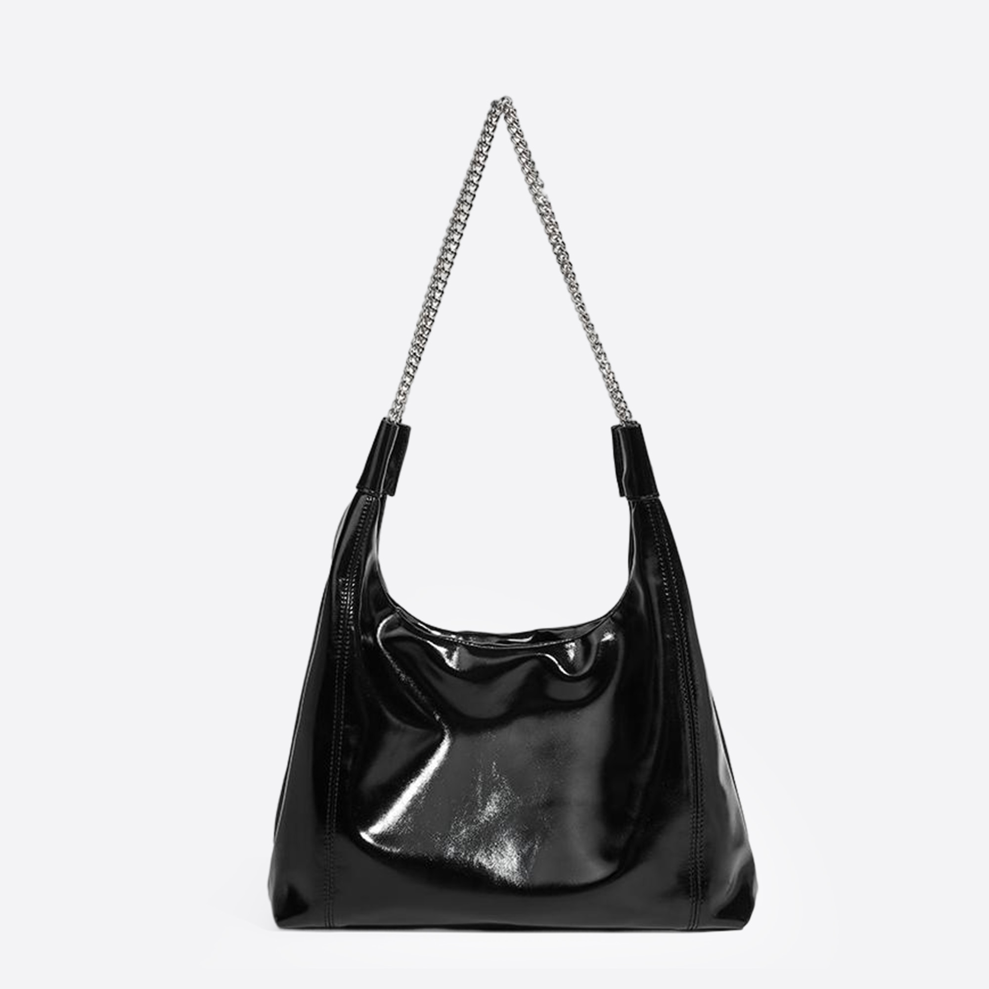 Pure Color Chain Shoulder Hobo Bags