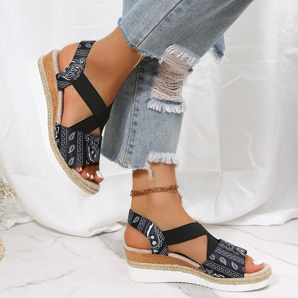 Summer Casual Wedge Peep-Toe Sandals