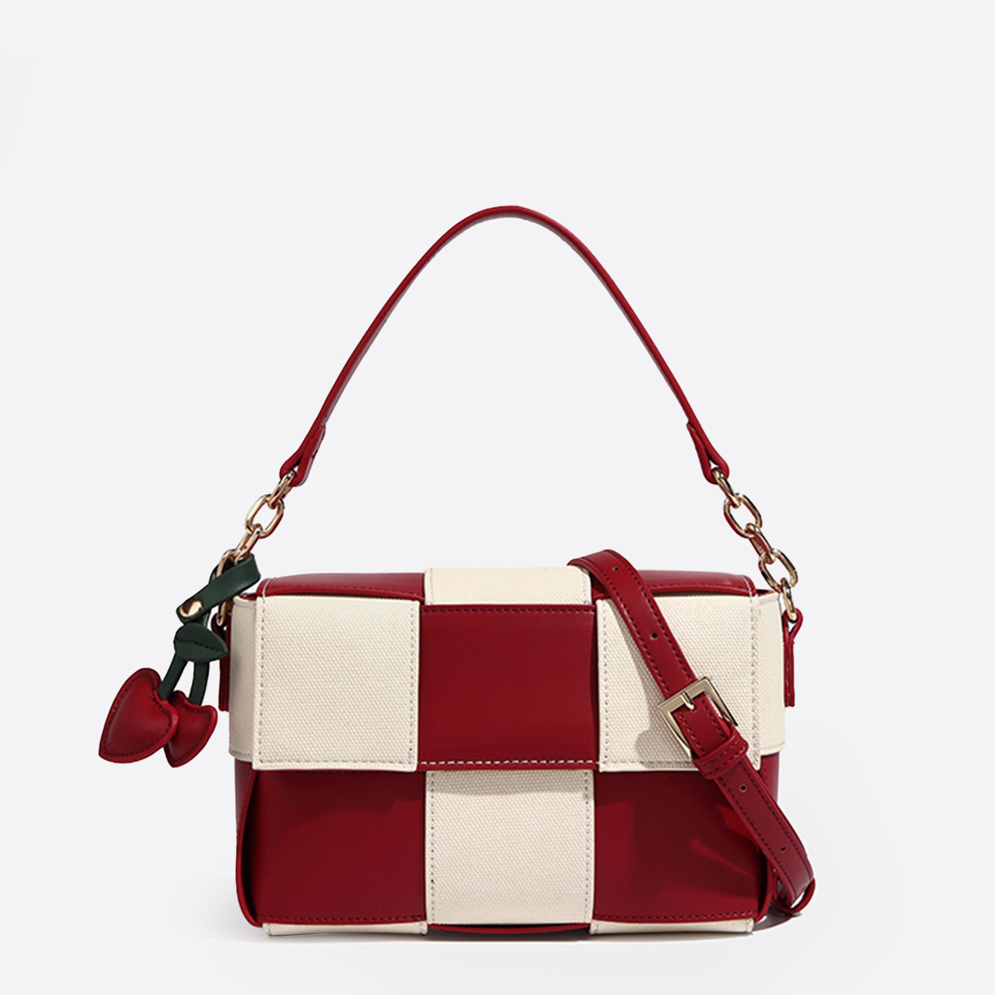 Checkerboard Vintage Shoulder Square Woven Bags