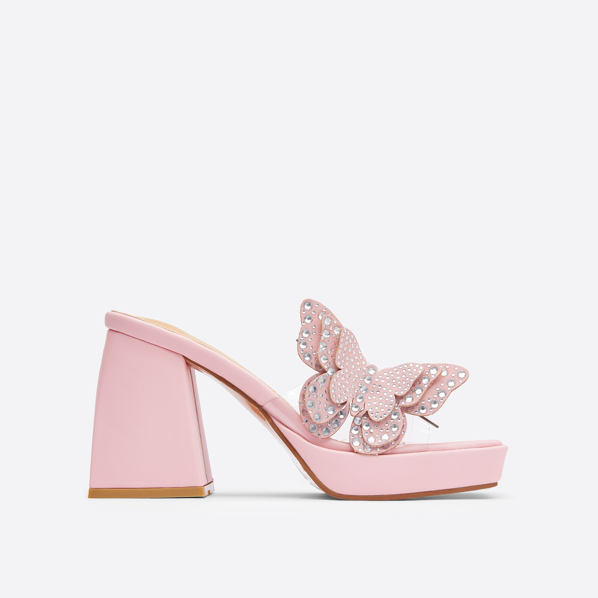 Newbella Rhinestone Butterfly High-heeled Sandals