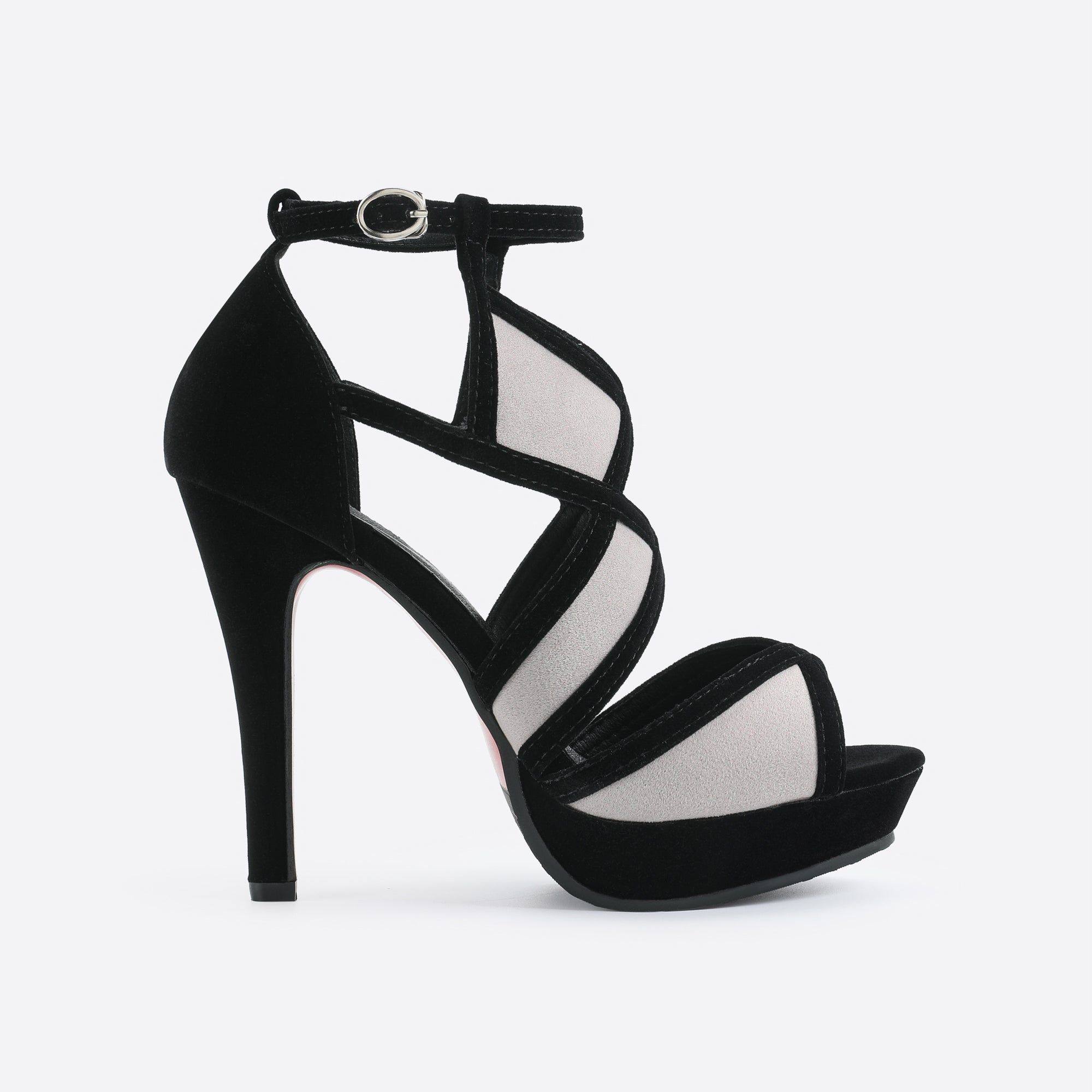 Ellayna Bone Lace-Up High Heel Sandals