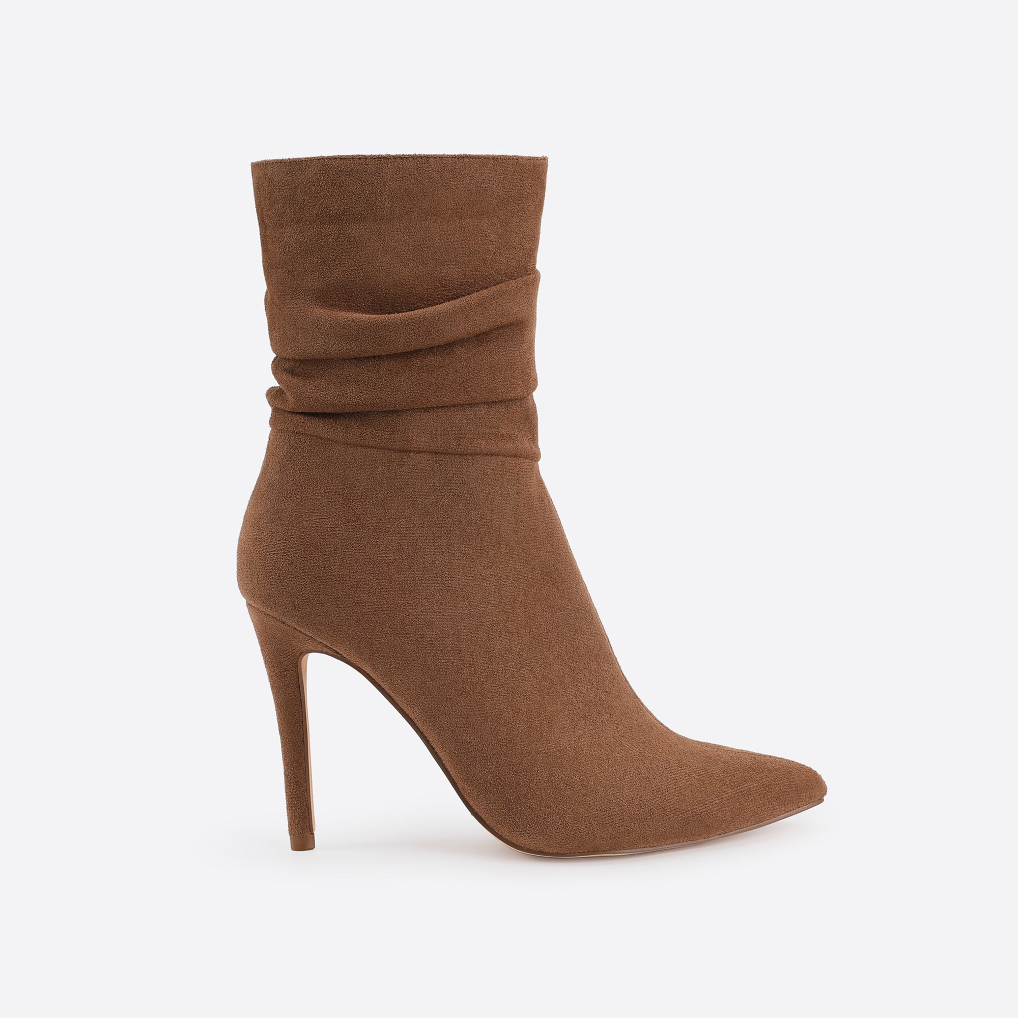 Women Point Toe Heeled Suede Boots