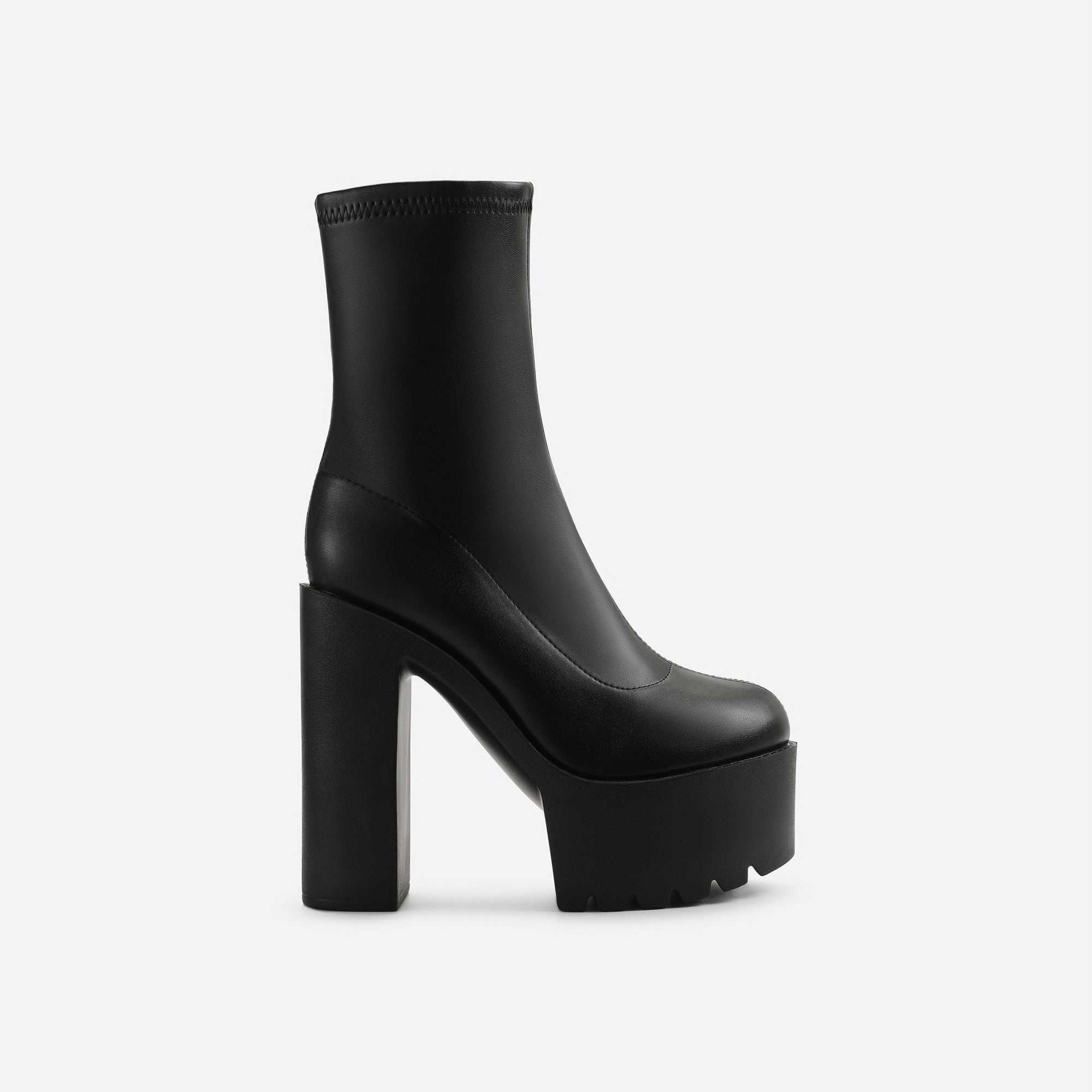 Women Waterproof Platform Side Zipper Thick Heel Boots
