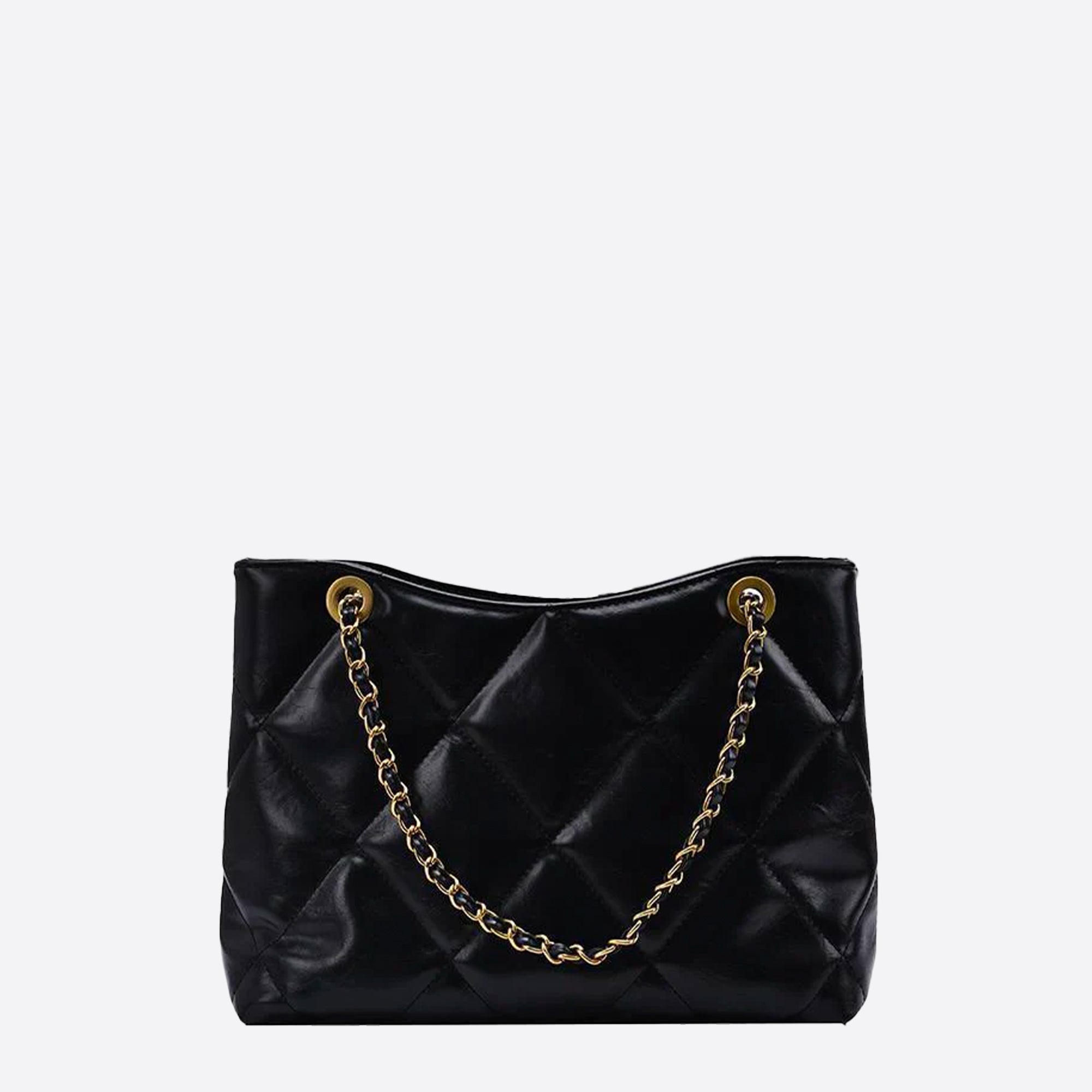 Metal Chain Quilted Shoulder Bag