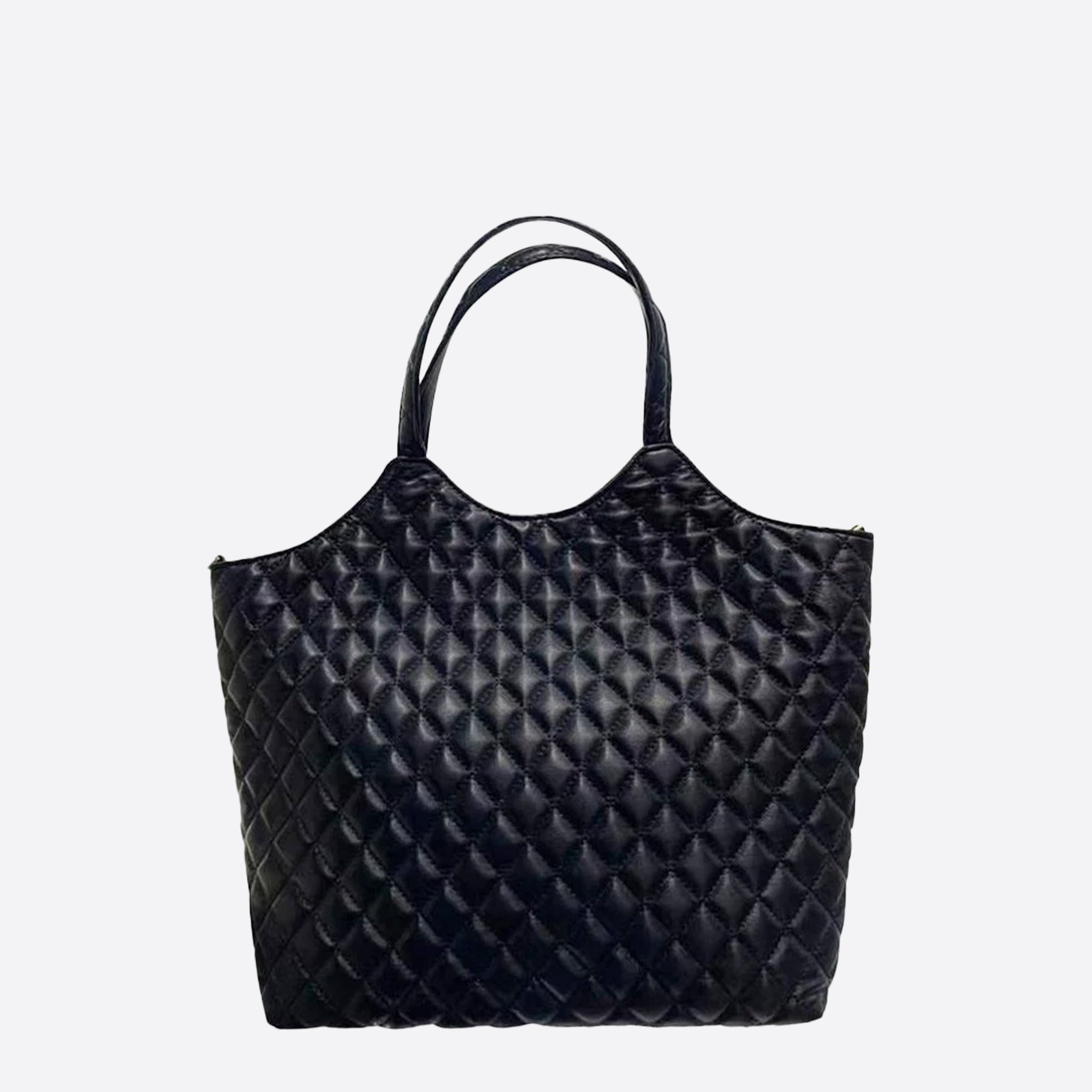 Rhombus Pleated Quilted Niche Top Handle Tote