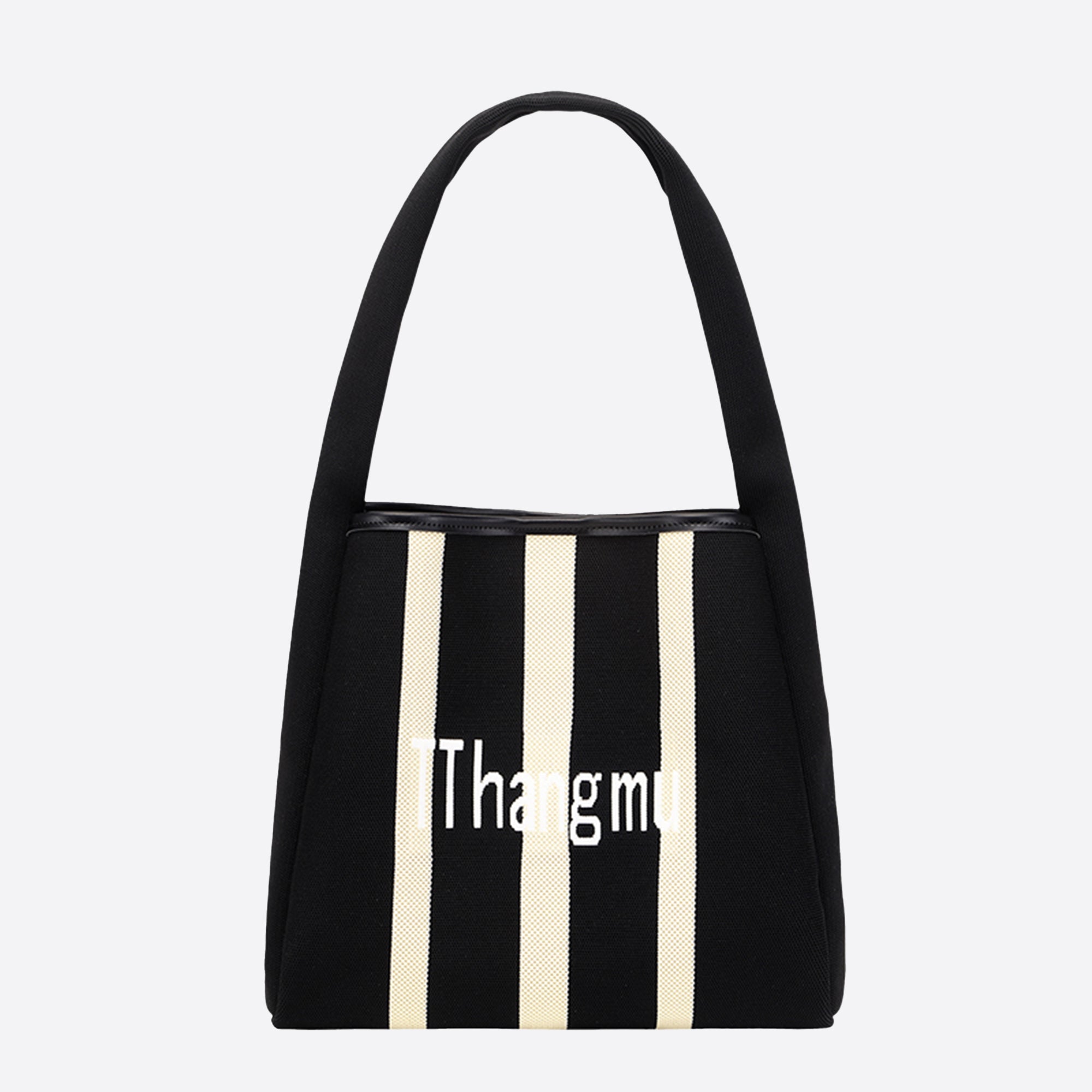 Woven Striped Letters Shoulder Tote Bags