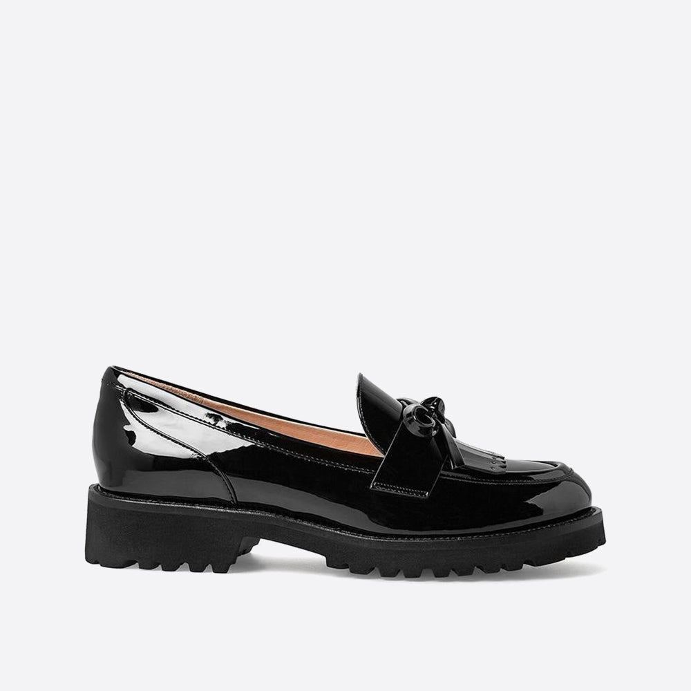 Bowknot Tassel Chunky Sole Loafers
