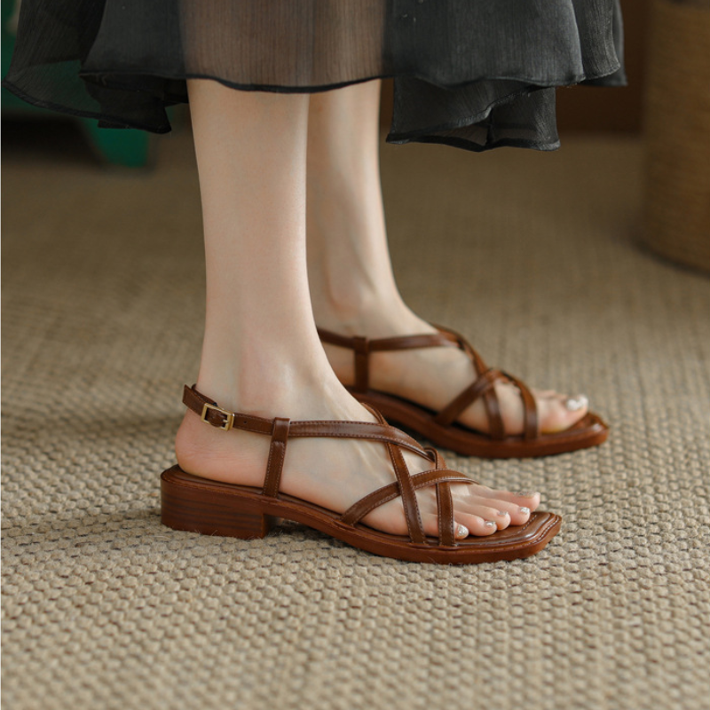 French Retro Woven Breathable Sandals