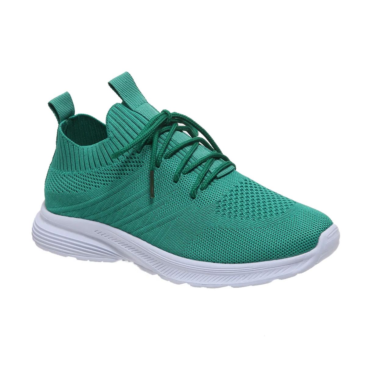 Solid Color Lace Up Mesh Sneakers