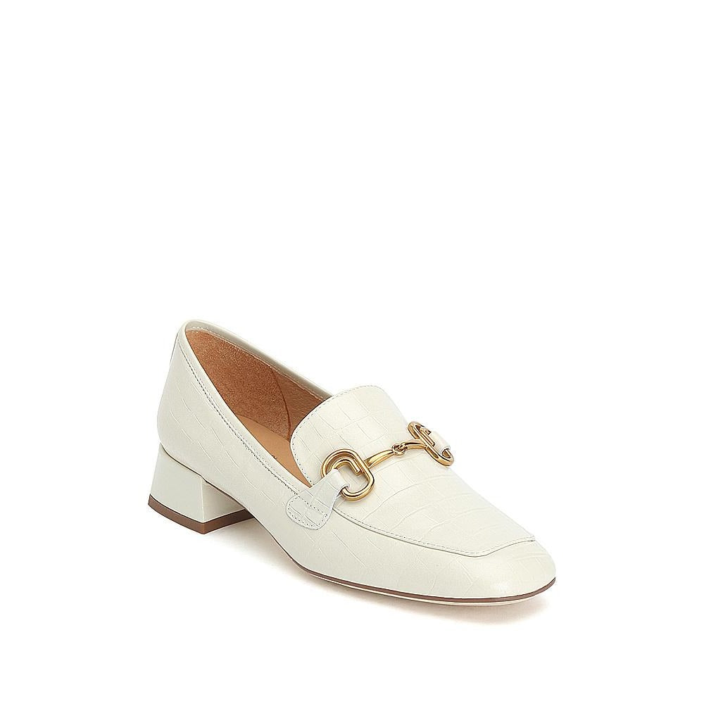 Classic Round Toe Chunky Heeled Loafers