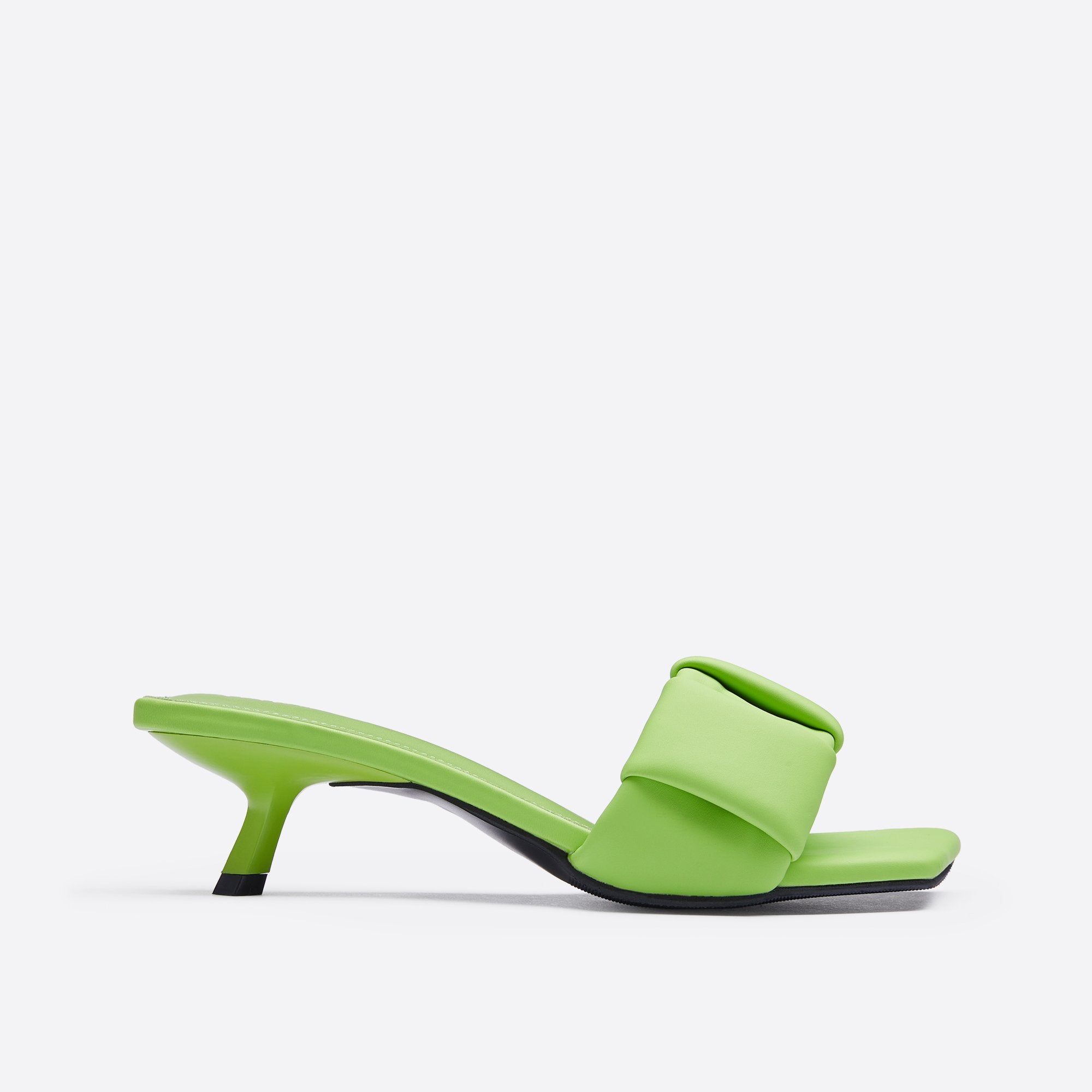 Trendy Crinkle Slip On Heeled Mules