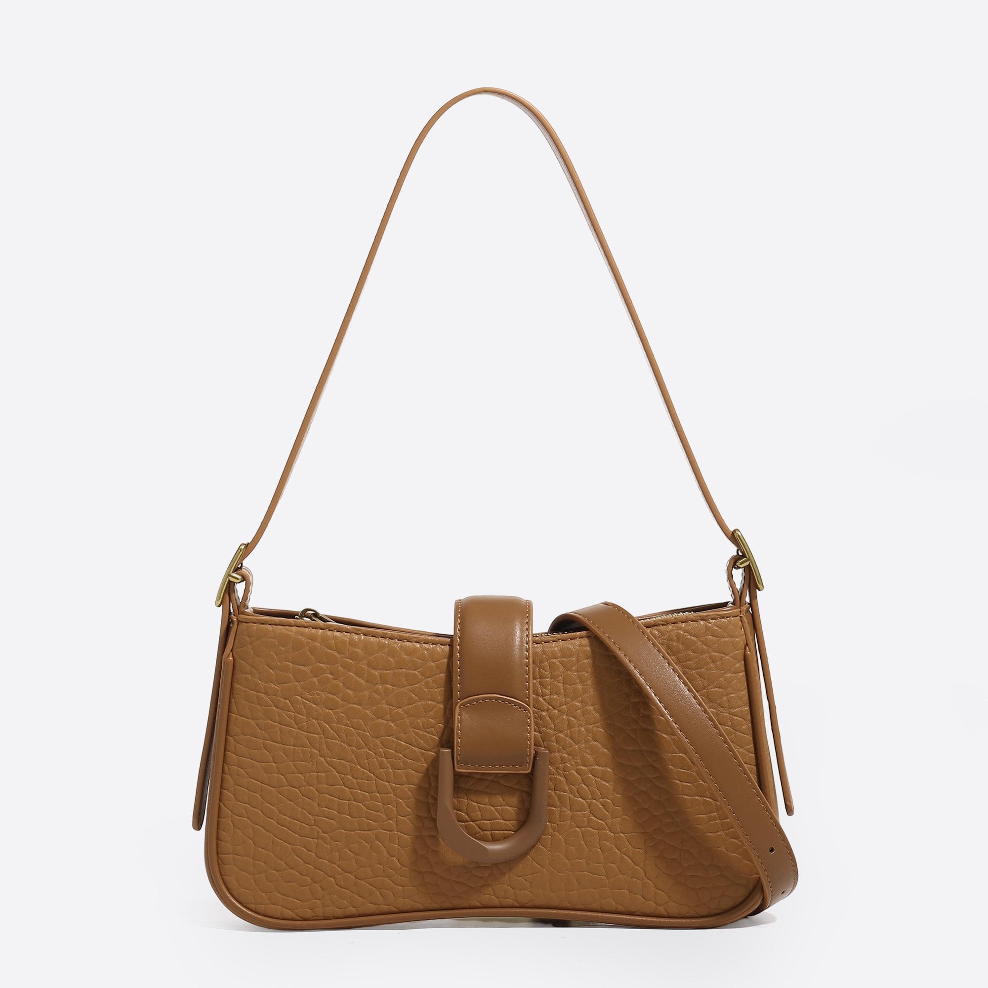 Trendy Buckle Lychee pattern Shoulder Square Bags