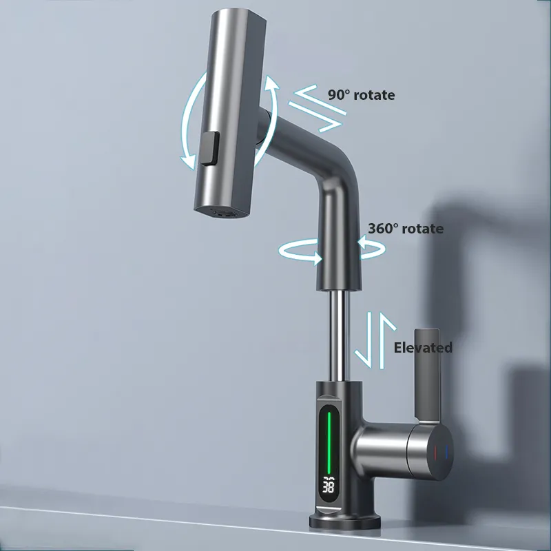 Digital 3 in 1 Waterfall Kitchen Faucet