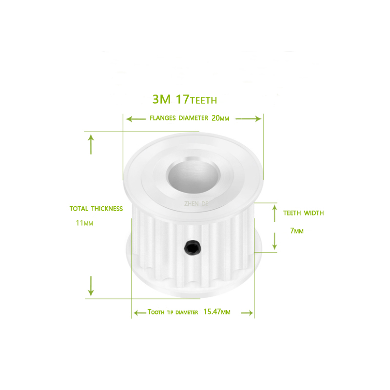 Aluminum    HTD   Timing Pulley HTD 3M-17 teeth