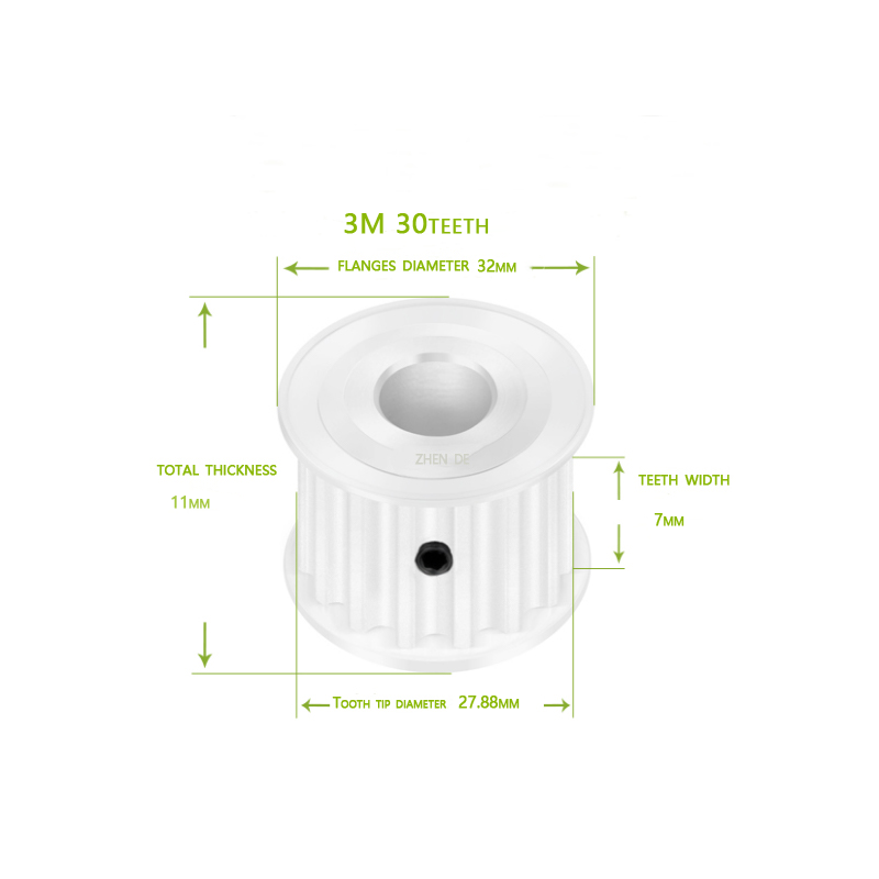 HTD 3M-30teeth 6mm belt widthaluminum timing pulley