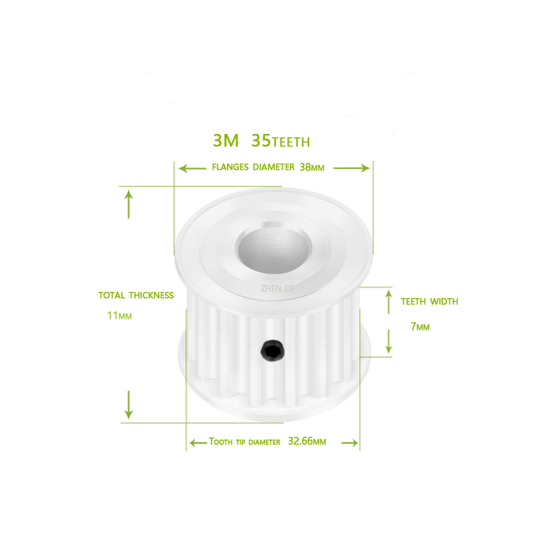 Aluminum Timing Pulley  -HTD 3M-35teeth 6mm belt -ZHENDE
