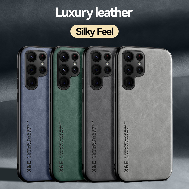 Magnetic Sheepskin Leather Case For Samsung Galaxy S22 Ultra S21 S20 FE Plus Note 20 A51 A71 A13 A73 S23 A52 A53 5G Soft Cover